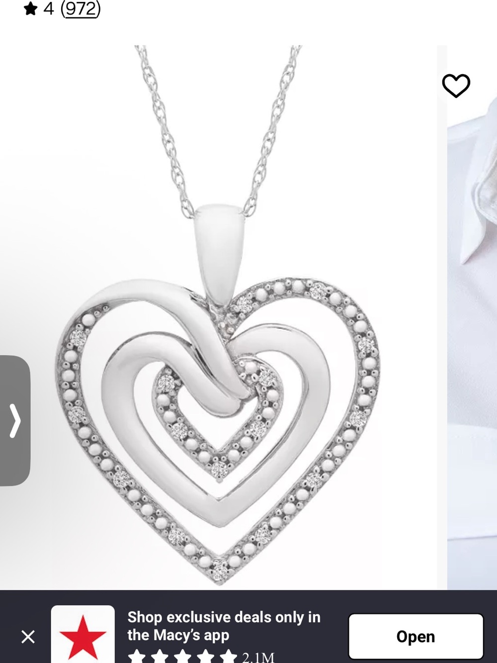 Silver Heart Pendant Necklace